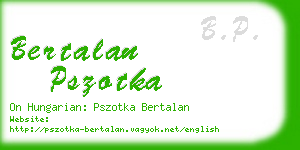 bertalan pszotka business card